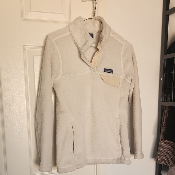 Patagonia Cream Half Zip Fleece Sweater Size XS - Picture 4 of 12